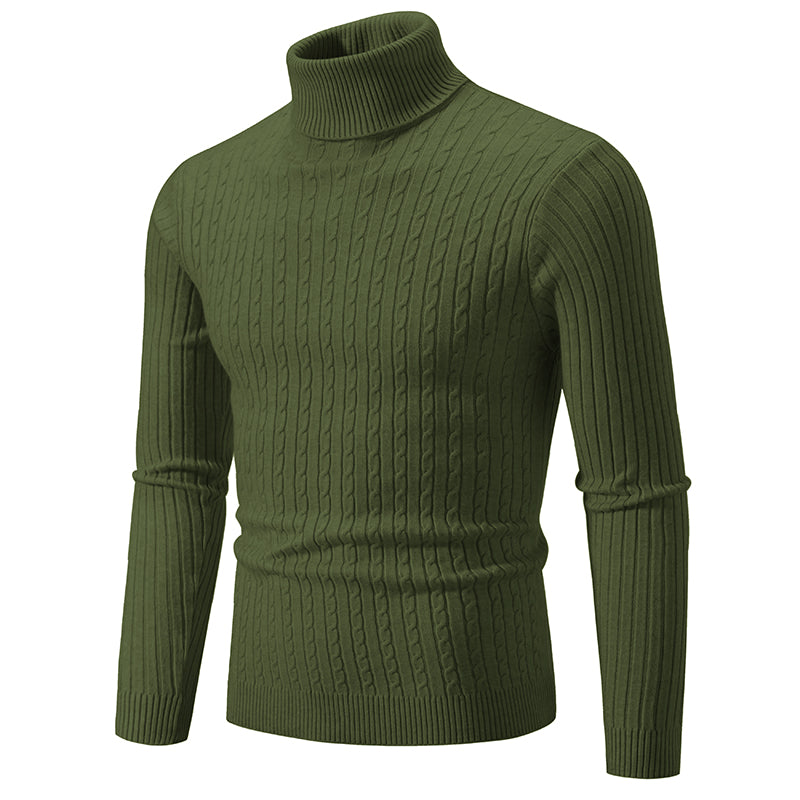 Maglione Dolcevita Uomo Lana Caldo Lavorato A Maglia Tinta Unita Inverno Casual Outdoor Top