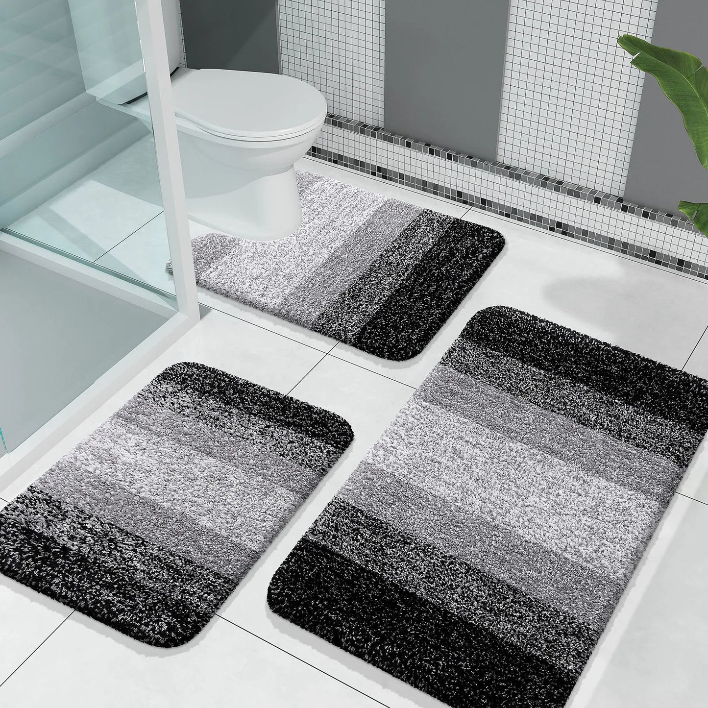 Kitinjoy Tappeto Da Bagno In Microfibra Assorbente Morbido Antiscivolo Shaggy Lavabile In Lavatrice