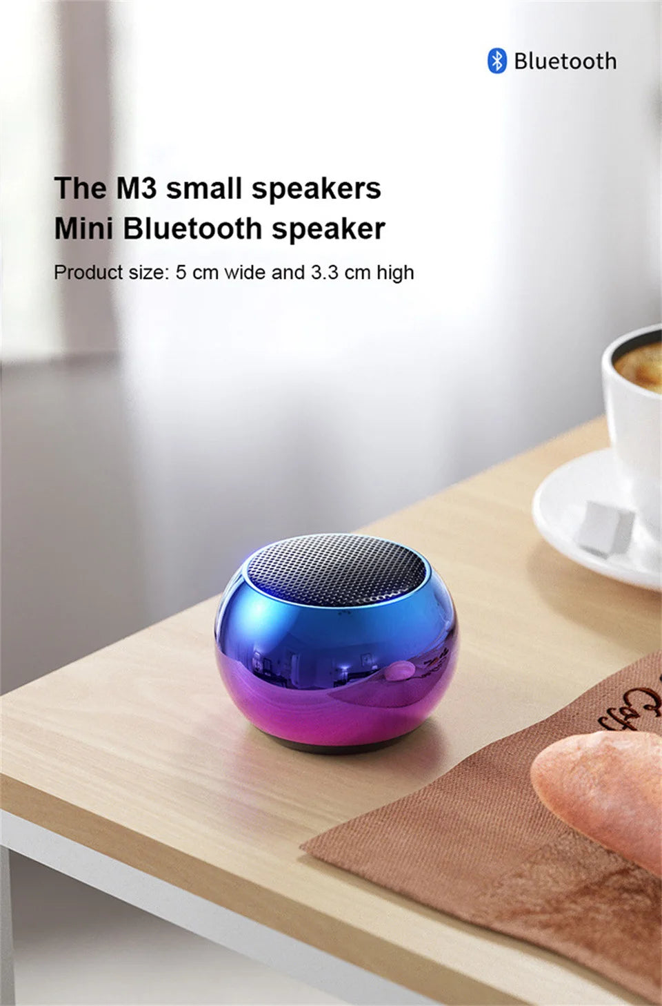 Mini Altoparlante Bluetooth Con Microfono TWS Cassa Di Risonanza Portatile HiFi Per Musica Su Smartphone Tablet Metallo