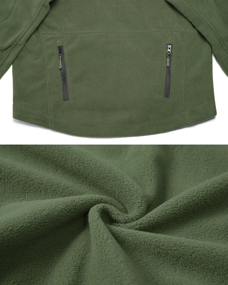Giacca Invernale In Pile Tattico Da Uomo Calda Con Cappuccio Esterno Polare Escursionismo Sportiva Casual Con Zip
