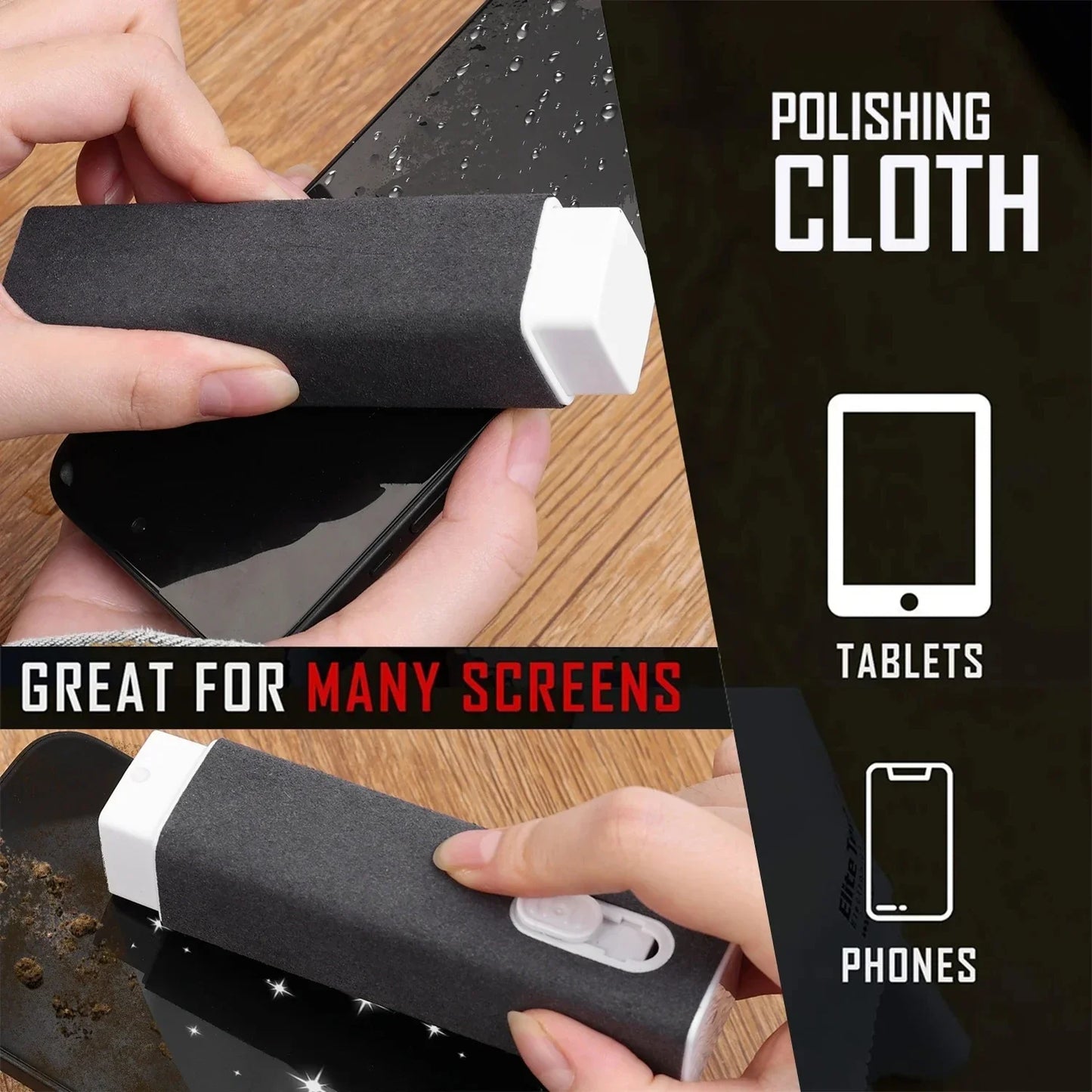 Pulitore Per Schermo Del Telefono 2 In 1 Spray Con Panno In Microfibra Per Computer Rimozione Polvere IPhone IPad Apple
