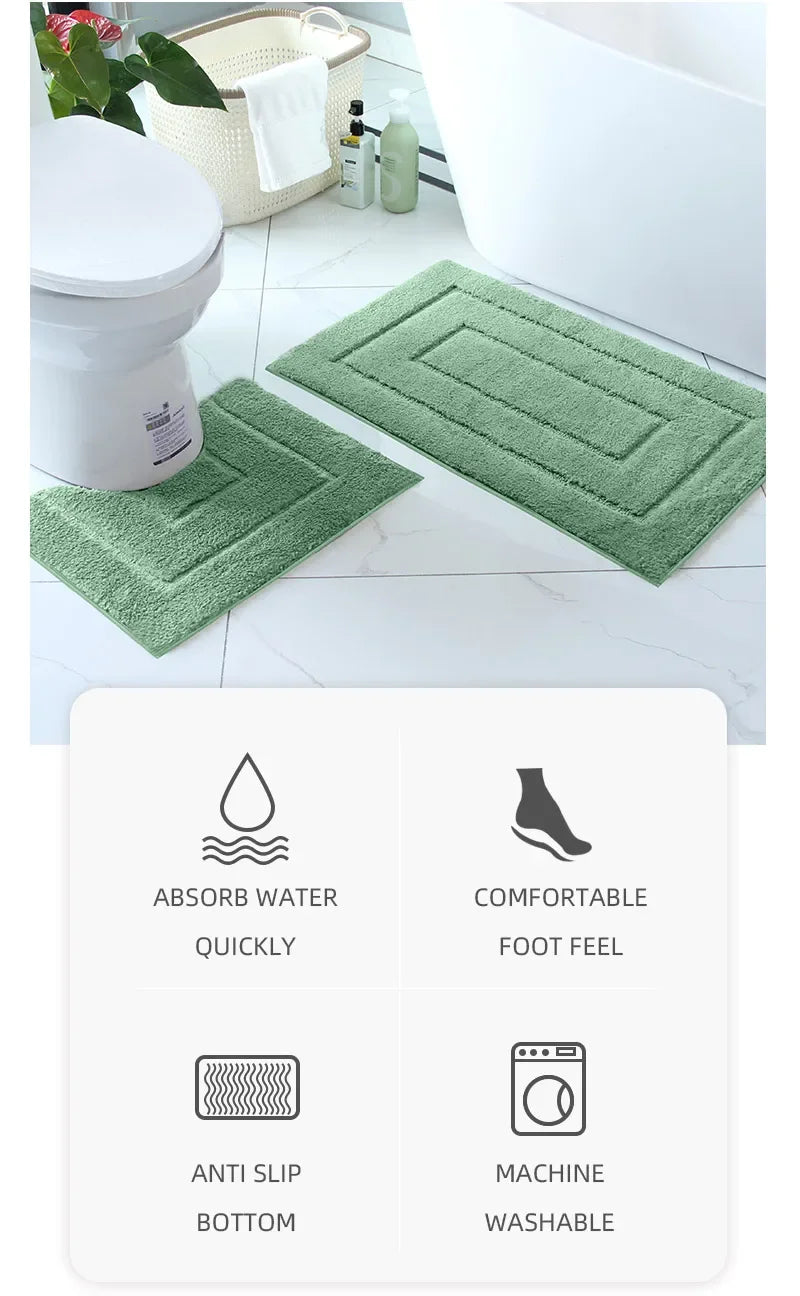 Tappetino Da Bagno In Peluche Antiscivolo Per Vasca E Porta D'Ingresso Assorbente E Confortevole