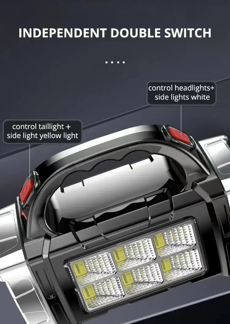 Torcia Portatile Potente Ricaricabile USB Con Luce Solare Led E Lavoro Cob Campeggio E Carica Telefono Con 4 Modalità