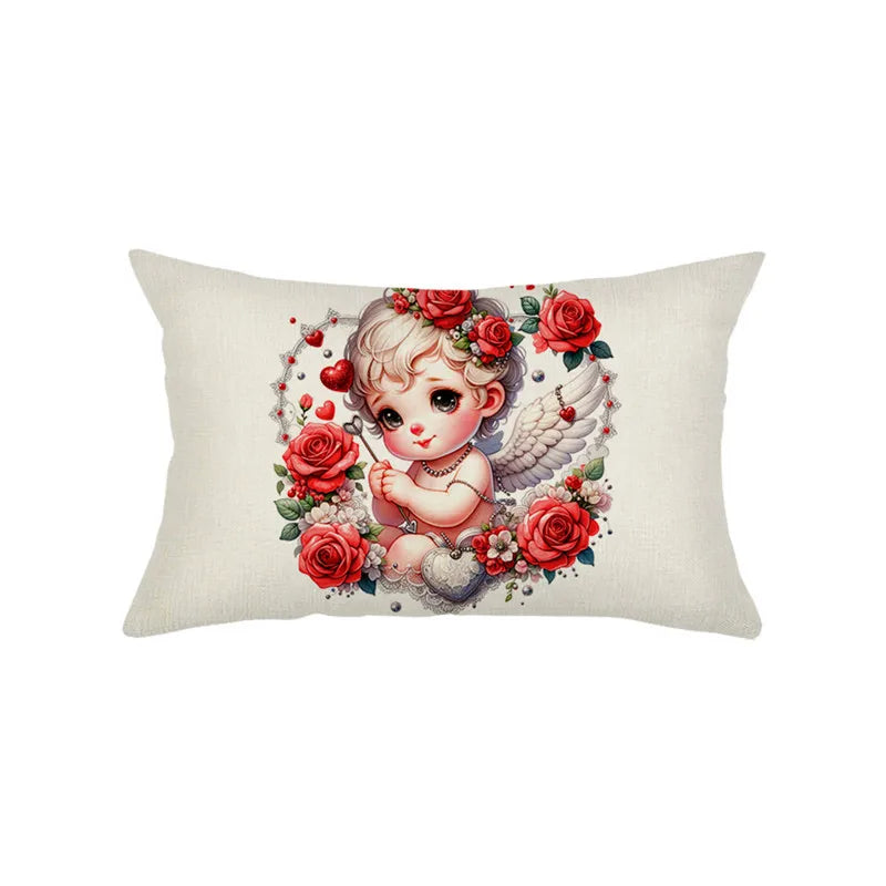 Vikama Fodera Per Cuscino Reversibile San Valentino Con Stampa A Cuore Per Soggiorno Divano Letto Decorazione Della Casa
