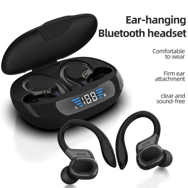Otemkay SP16 Auricolari Wireless Sportivi Con Ganci Per Orecchie, Audio Dinamico, Microfono Integrato, Ideali Per Corsa
