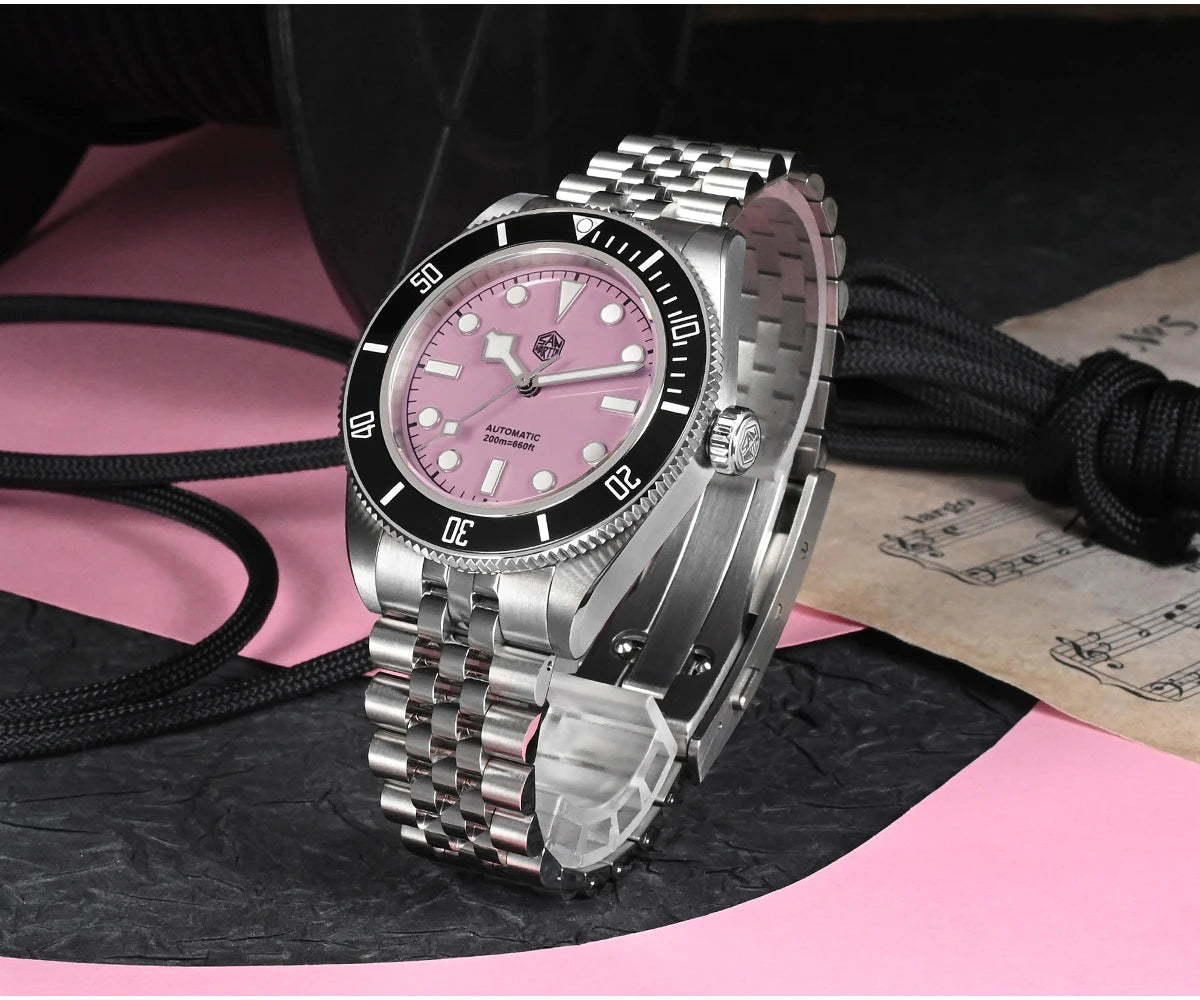 San Martin Orologio 40mm BB Diver Smaltato Quadrante Enamel Blu Lusso NH35 Automatico 200m SN0128