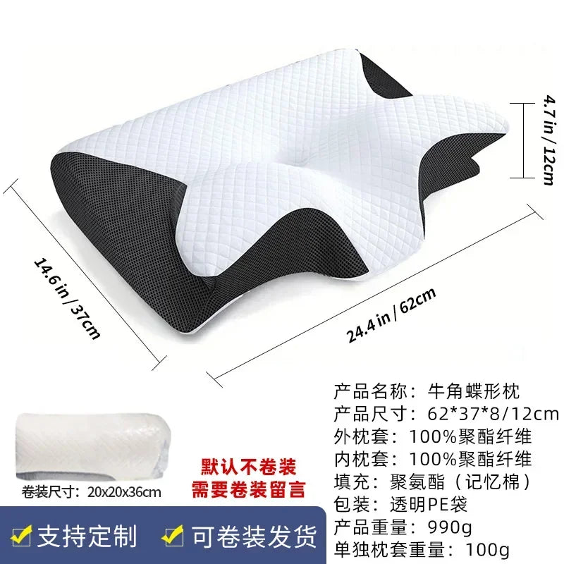 Cuscino Cervicale Memory Foam A Forma Di Farfalla Per Il Collo Sonno Confortevole E Ortopedico