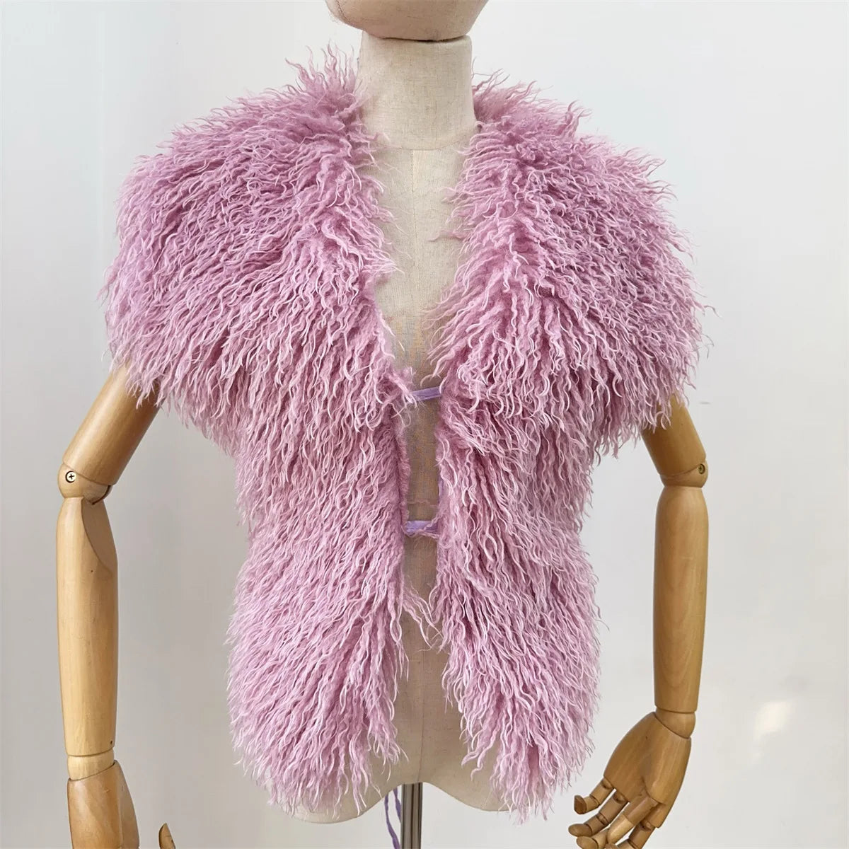 Lanmrem 2025 Gilet Pelliccia Sintetica Donna Imitazione Shearling Chic Autunno Inverno Abbigliamento 2DB4916