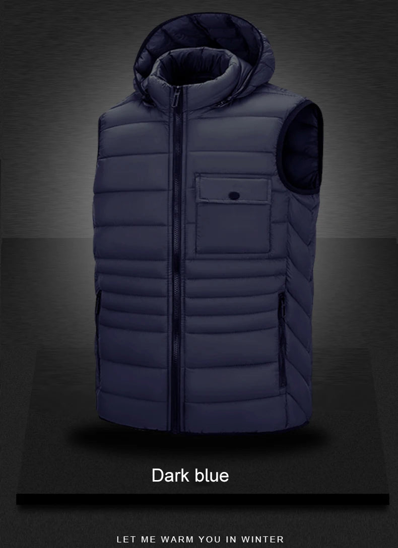 Gilet Termico Impermeabile Uomo CHRLCK per Trekking Campeggio Caccia Sci Pesca Invernale Taglia Grande Caldo e Leggero