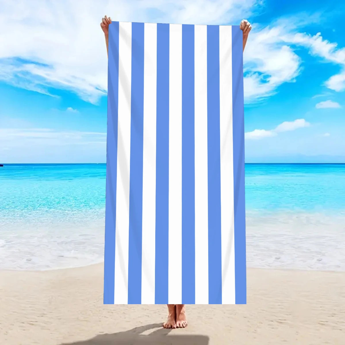 Telo Mare A Righe, Asciugamano In Microfibra Ad Asciugatura Rapida Per Vacanze Spiaggia