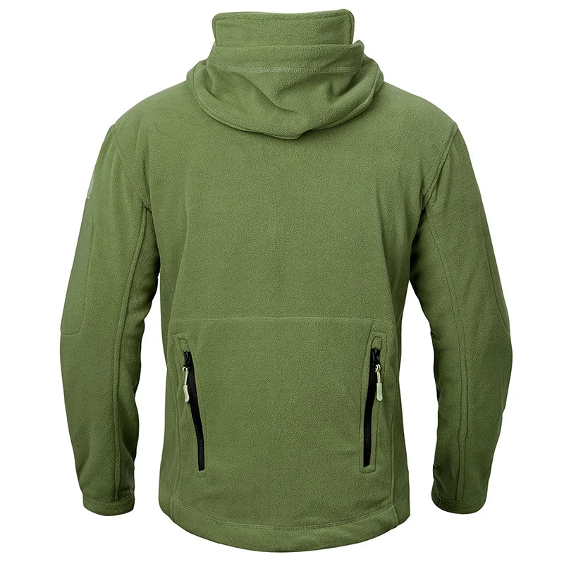 Giacca Invernale In Pile Tattico Da Uomo Calda Con Cappuccio Esterno Polare Escursionismo Sportiva Casual Con Zip