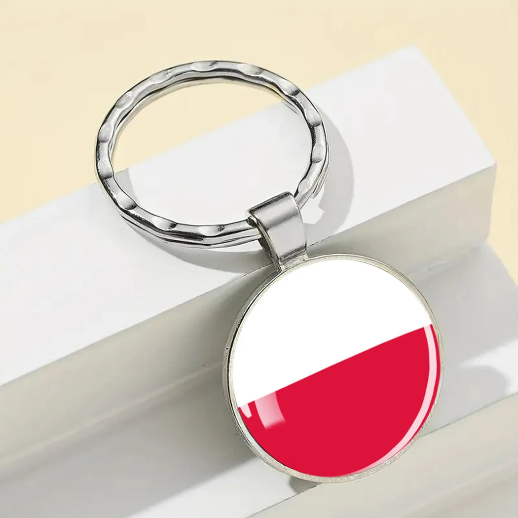 Portachiavi Bandiera Europea Albania Spagna Italia Francia Regno Unito Ciondolo Vetro Metallo Per Borsa Regalo Patrioti