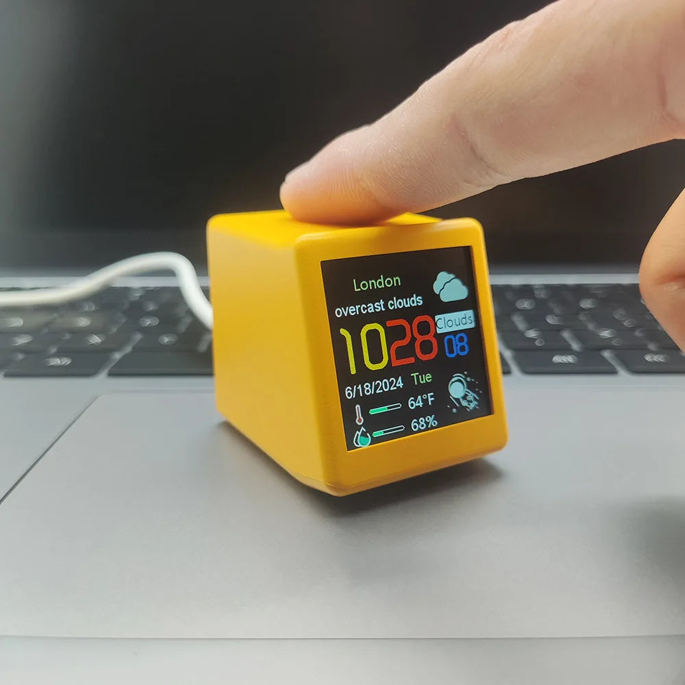 Orologio Digitale Da Tavolo Con Stazione Meteorologica WiFi Temperatura Umidità E Previsioni Meteo Per Arredamento