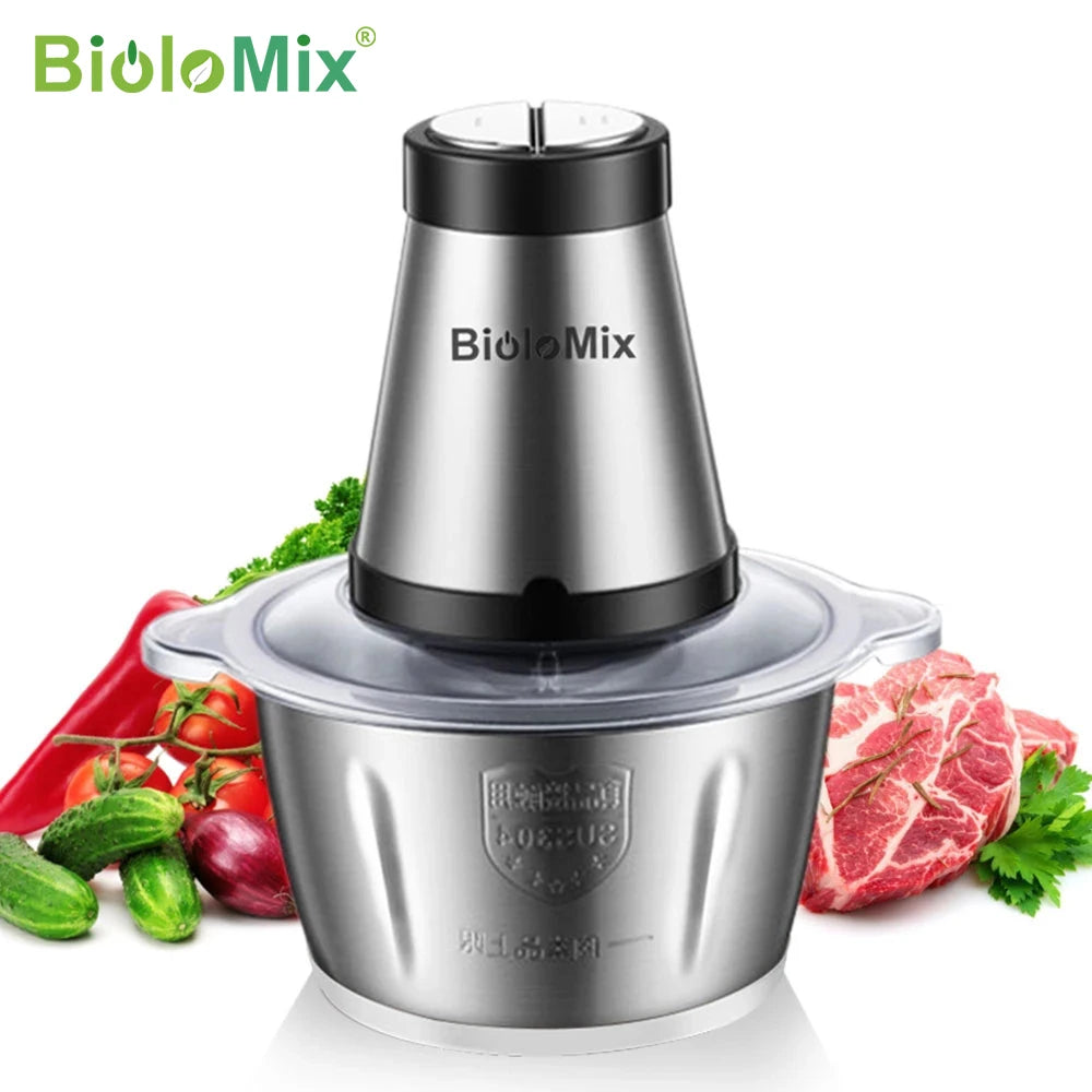 BioloMix Tritacarne 2 Velocità 500W In Acciaio Inossidabile Capacità 2L Robot Da Cucina Affettatrice 110V USA