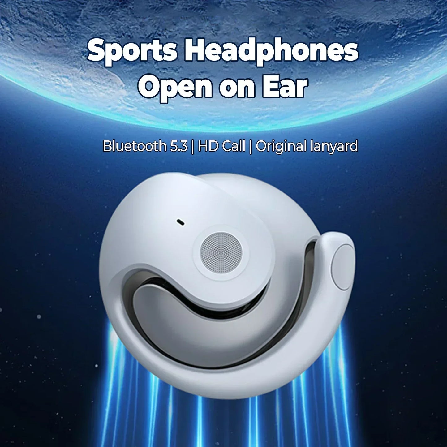 Cuffie Bluetooth Wireless TWS Con Gancio Per Orecchio Cancellazione Del Rumore Auricolari Stereo Bluetooth 5.3 Gaming