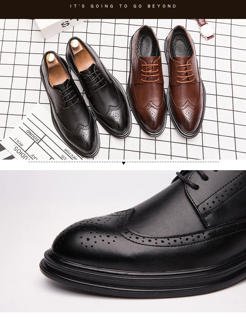 Scarpe Brogue In Pelle Di Alta Qualità Uomo Classiche E Eleganti Da Ufficio E Da Sposa