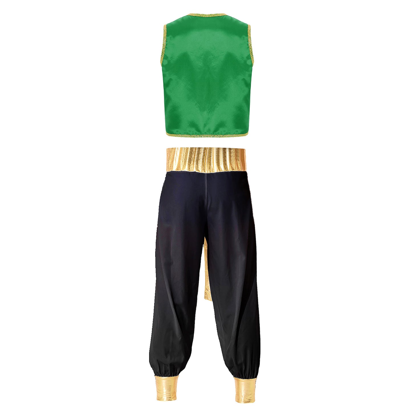 Costume Fantasy Myth Prince Aladin per adulti Gilet senza maniche e pantaloni Abito da palcoscenico per feste a tema Halloween Cosplay
