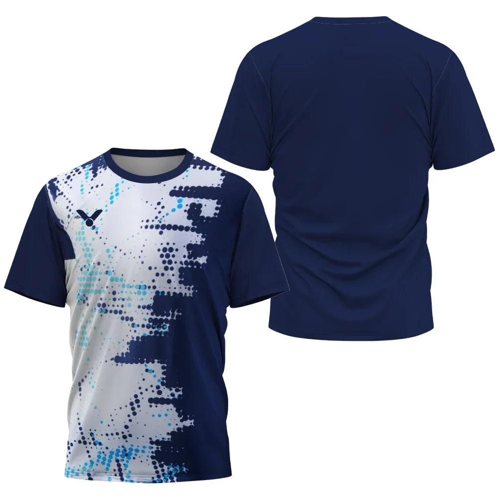 Tshirt Traspirante 2025 Badminton Tennis Uomo Abbigliamento Sportivo Esterno Maniche Corte Morbido Top Fitness