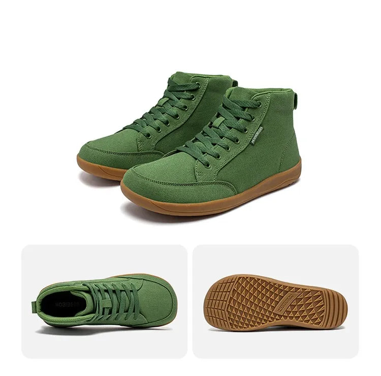 Hobibear Scarpe Da Ginnastica Unisex Mid Top A Piedi Nudi Con Punta Larga In Tela Zero Drop Con Lacci Per Esterni