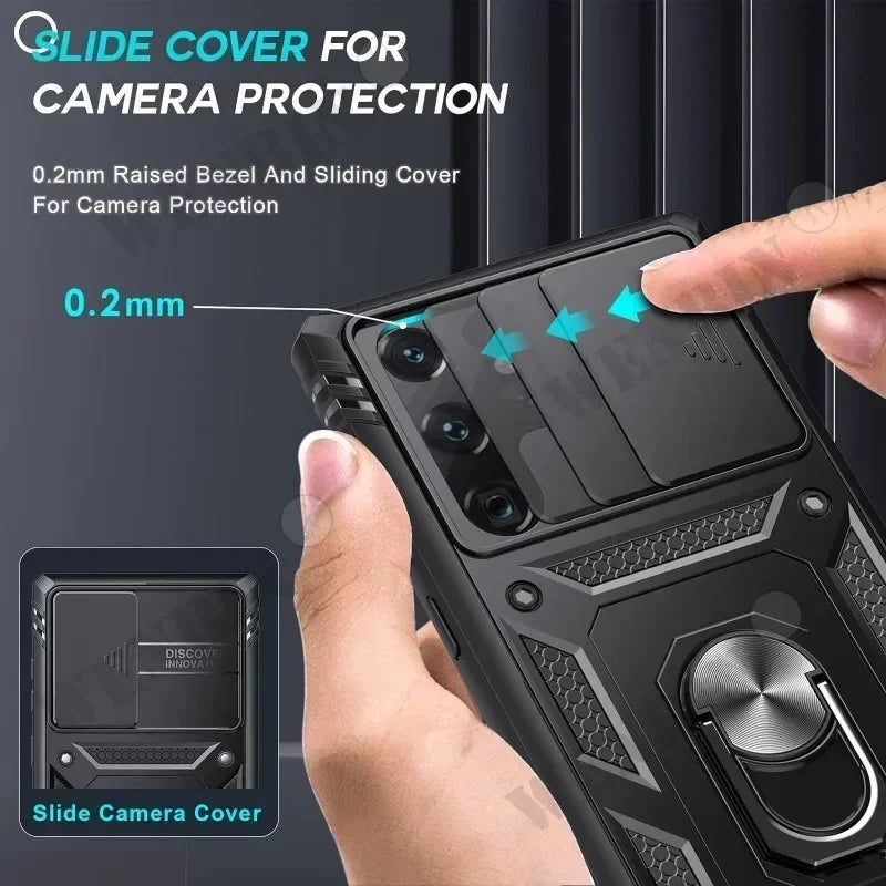 Custodia Resistente Con Cavalletto 360 Gradi Per Samsung S26 Ultra S25 S24 S23 Plus 5G Con Fotocamera Esterna