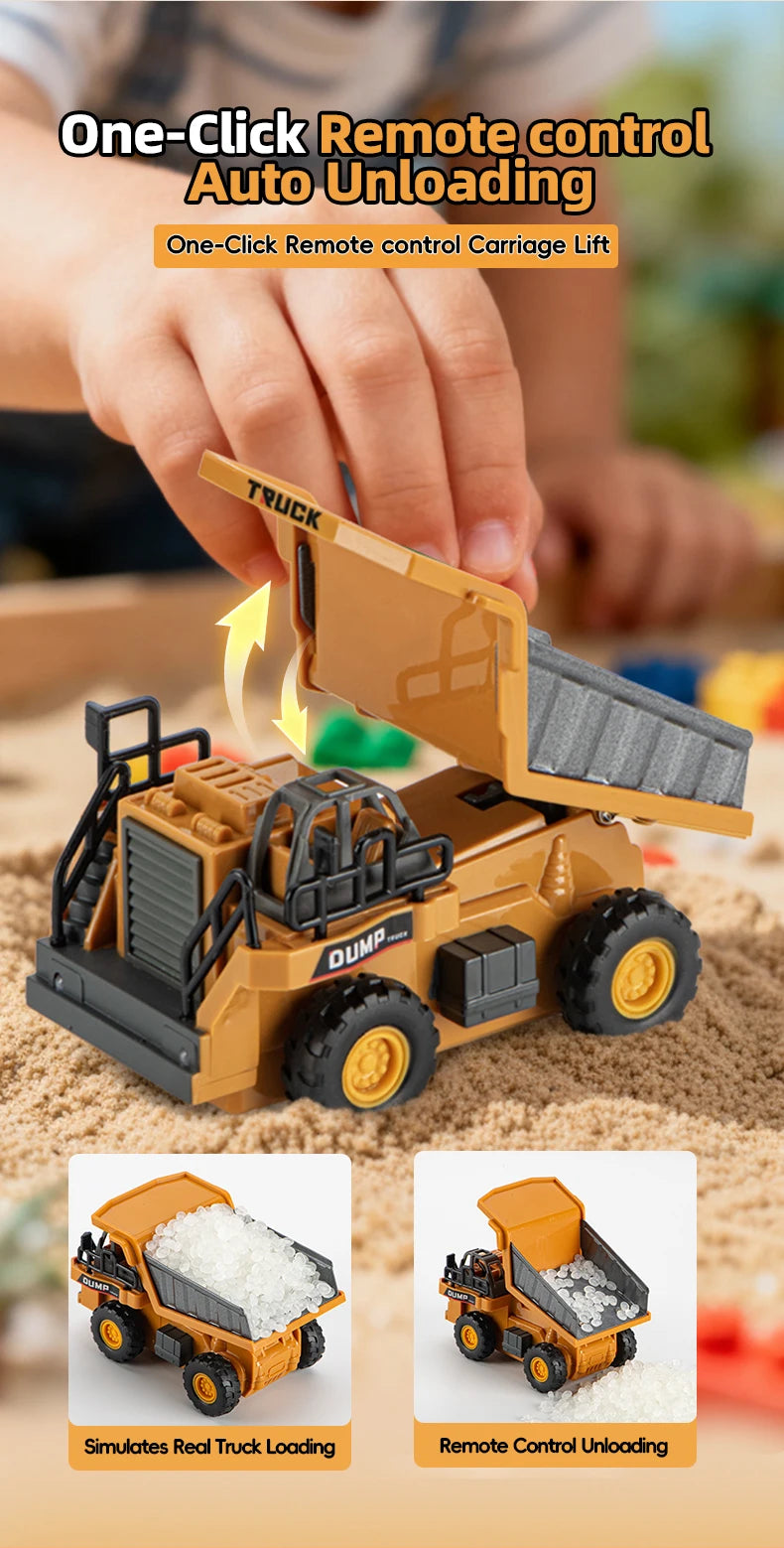 Modellino RC 1 64 ZWN Escavatore Telecomandato Camion Ribaltabile Carrello Elevatore In Lega E Plastica Per Bambini