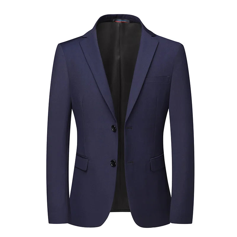 Blazer Da Uomo Tinta Unita In Stile Britannico Per Lavoro Professionale E Cerimonie Eleganti