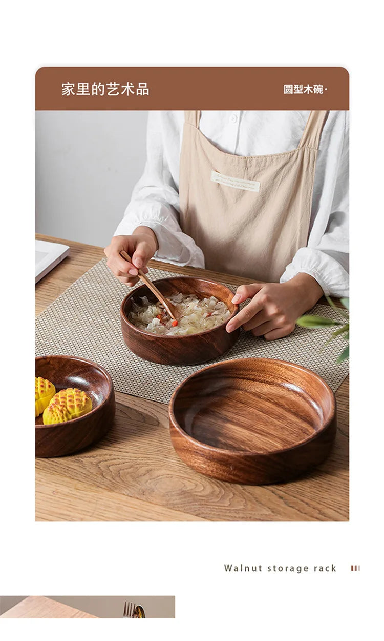 Ciotola In Legno Massello Per Barca In Noce Insalatiera Creativa Per Frutta Utensili Da Cucina Vintage Per Casa