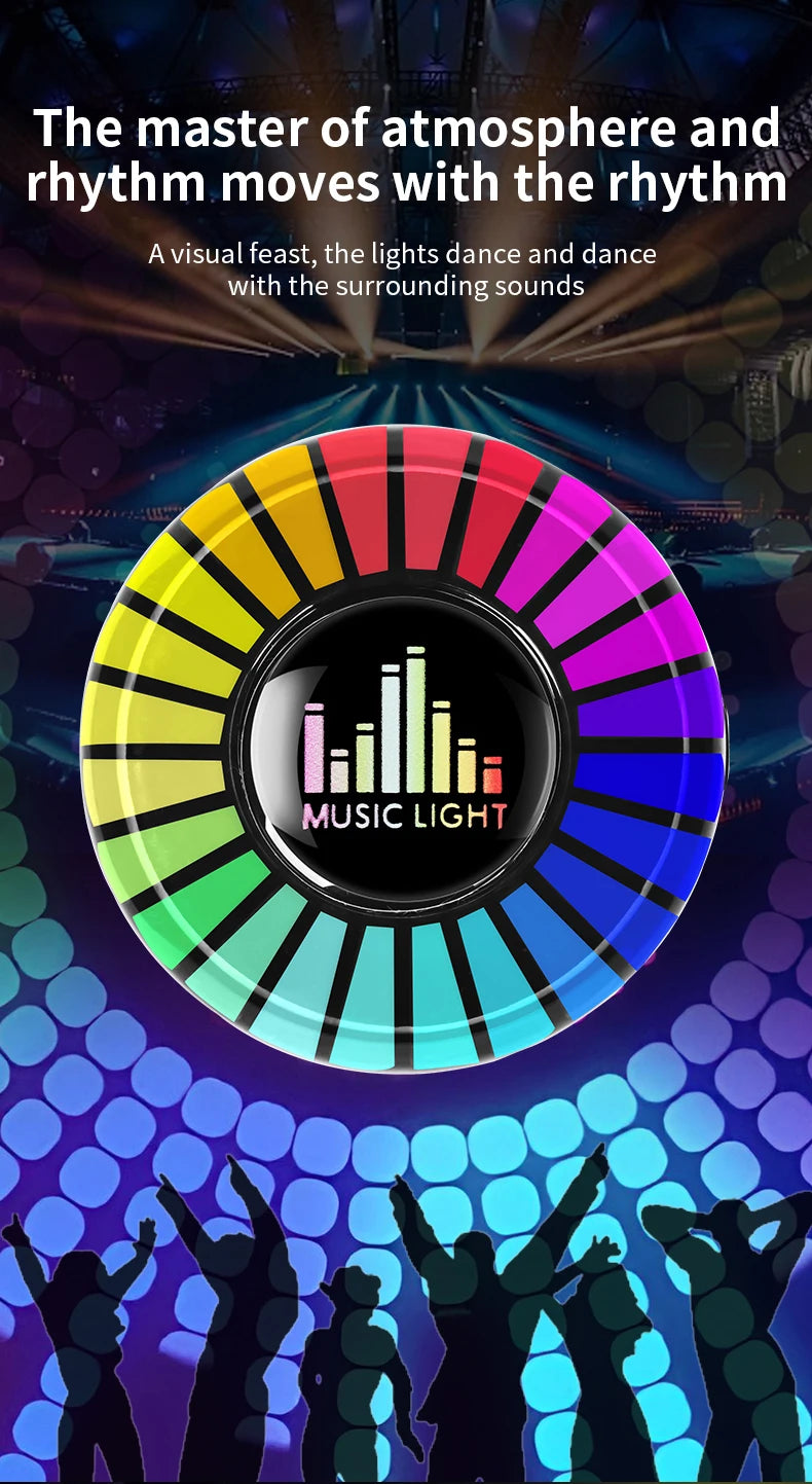 Lampada Ritmica Musicale Auto Deodorante Ambienti RGB LED Suono Controllo Musica Atmosfera Luci 256 Colori