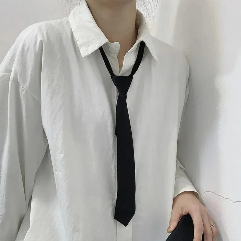 Cravatta Unisex Nera Con Clip Per Camicia Uniforme Da Stewards Matte Adatta A Uomo E Donna