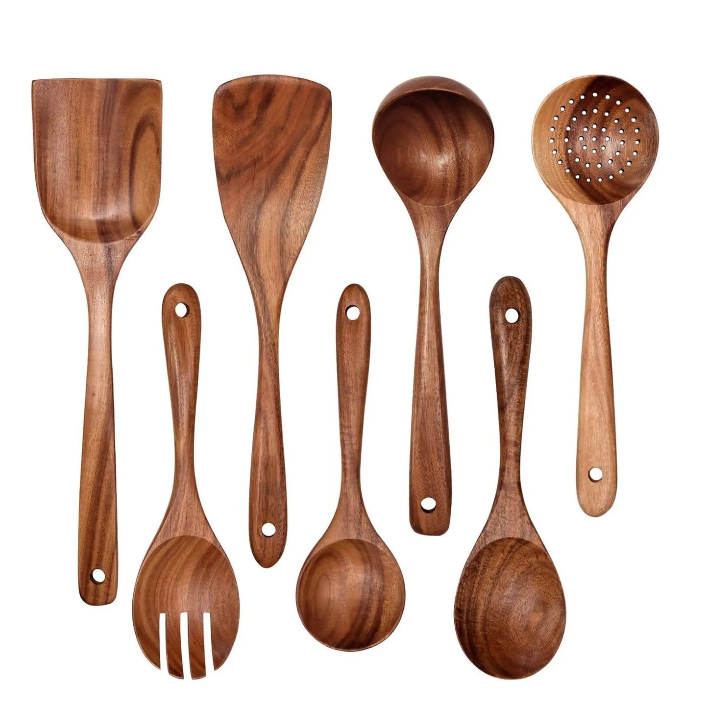 Set Utensili Da Cucina In Legno Con Portautensili 5 6 7 8 9 10 Cucchiai Ecologici