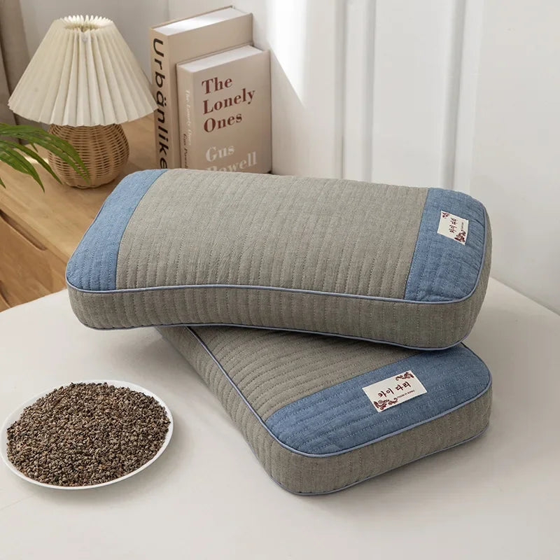 Cuscino Sobakawa In Grano Saraceno Con Cotone Organico Dimensioni Standard Per Dormire Fresco Sostegno Cervicale