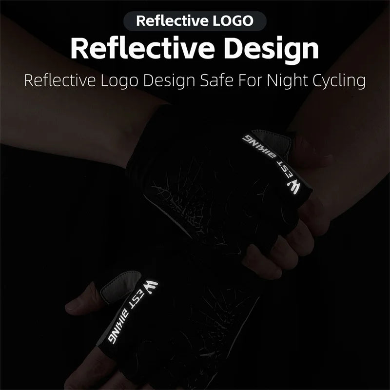 West Biking Guanti da Ciclismo Mezze Dita Con Motivo Ragni Cool Spider Estivo MTB Guanti da Strada Touch Screen