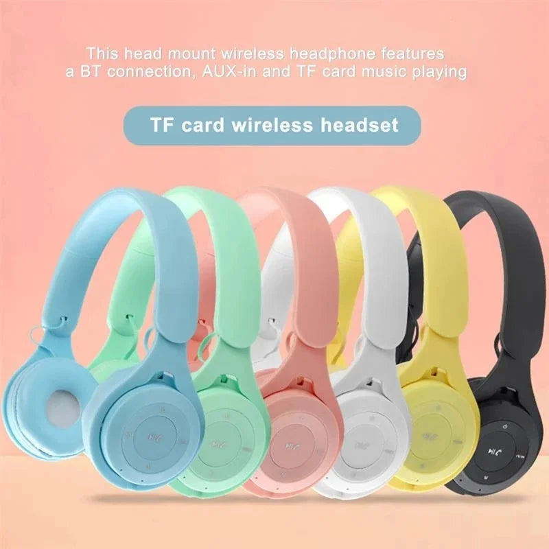Cuffie Bluetooth Senza Fili Da Gaming Con Microfono Fascia Stereo Macaron Per Tablet E Smartphone