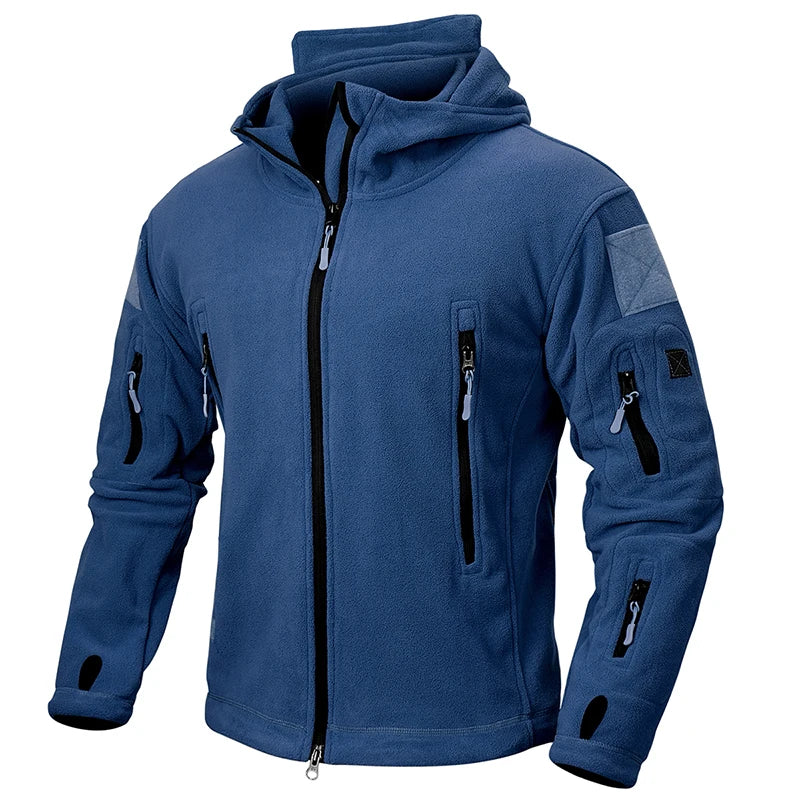 Giacca Invernale In Pile Tattico Da Uomo Calda Con Cappuccio Esterno Polare Escursionismo Sportiva Casual Con Zip