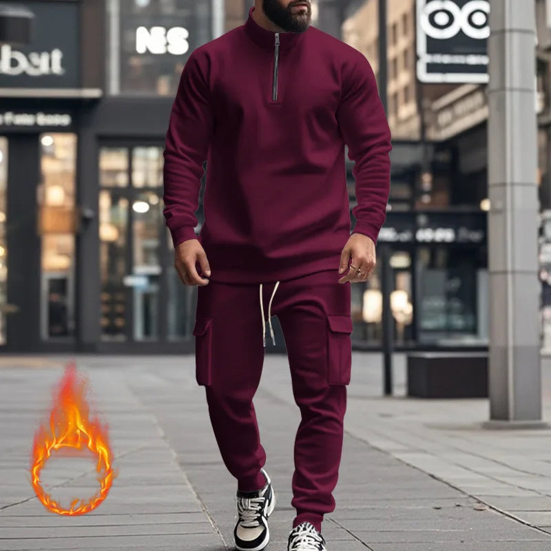 Pantaloni Sportivi Con Cerniera Calda In Velluto Da Uomo Casual Autunno Inverno 2024