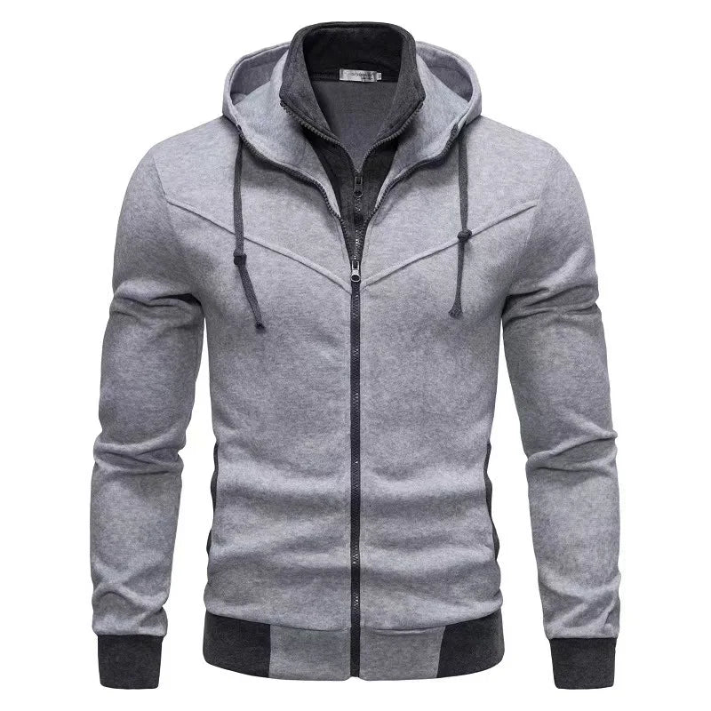 Cardigan Con Cappuccio Da Uomo A Contrasto Con Cerniera Per Autunno Inverno 2025 Moda Casual Sportivo
