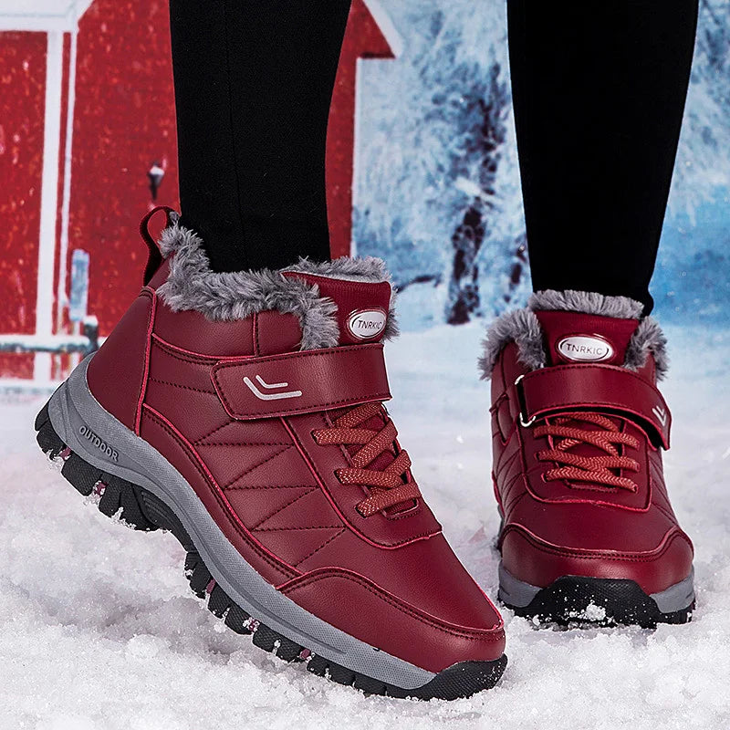 Stivali Invernali Da Uomo Impermeabili In Pelle Antiscivolo Per Esterni Unisex Caldi Peluche Taglia Grande 47 48