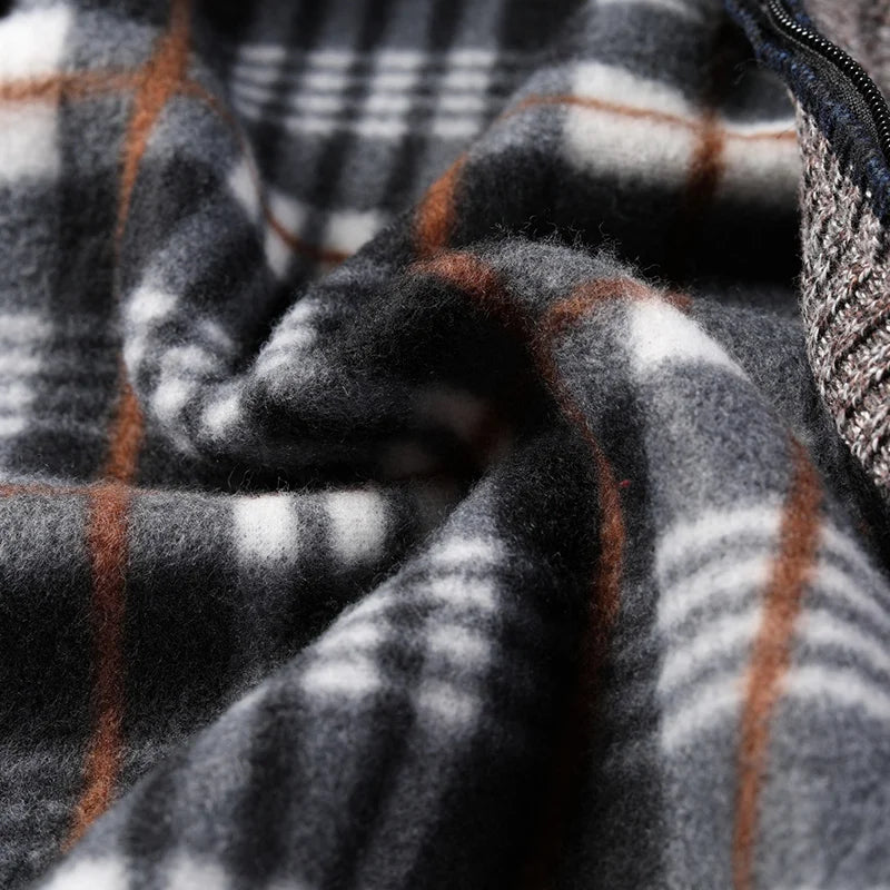 Cardigan Caldo Uomo In Pile Con Zip Slim Fit Lusso Lavorato A Maglia Per Autunno Inverno