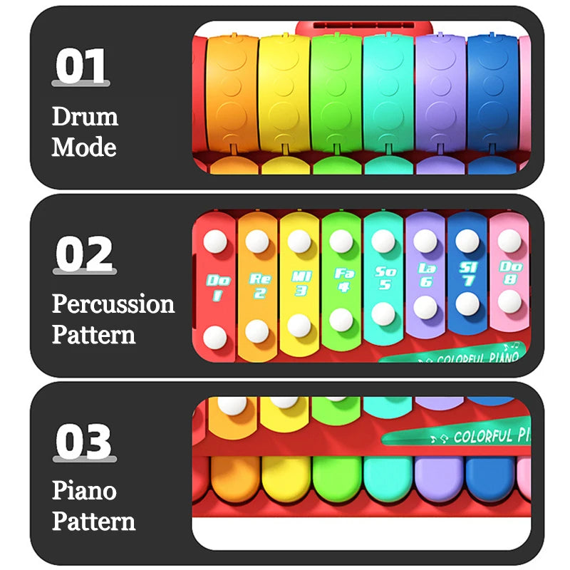 Xilofono Educativo Montessori Per Bambini A 8 Toni Strumenti Musicali Giocattoli Percussione Per 0 3 Anni