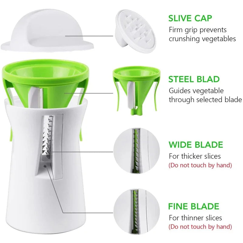 Affettaverdure a Spirale Professionale, Taglia Verdure Multifunzione per Pasta di Zucchine, Spaghetti e Noodle