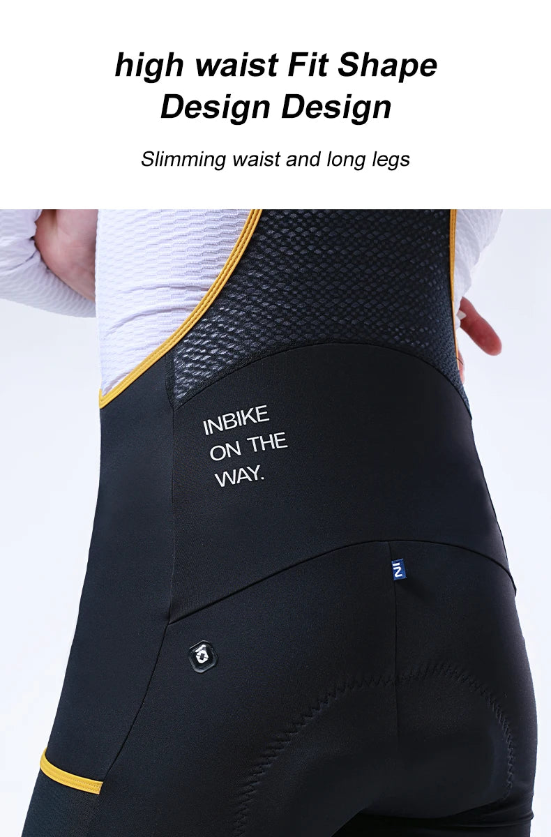 INBIKE Pantaloni Con Bretelle Per Bici Da Strada In Pile Per Uomo Termici Invernali Antivento MTB Ciclismo