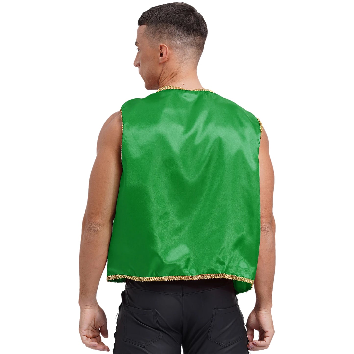 Costume Fantasy Myth Prince Aladin per adulti Gilet senza maniche e pantaloni Abito da palcoscenico per feste a tema Halloween Cosplay