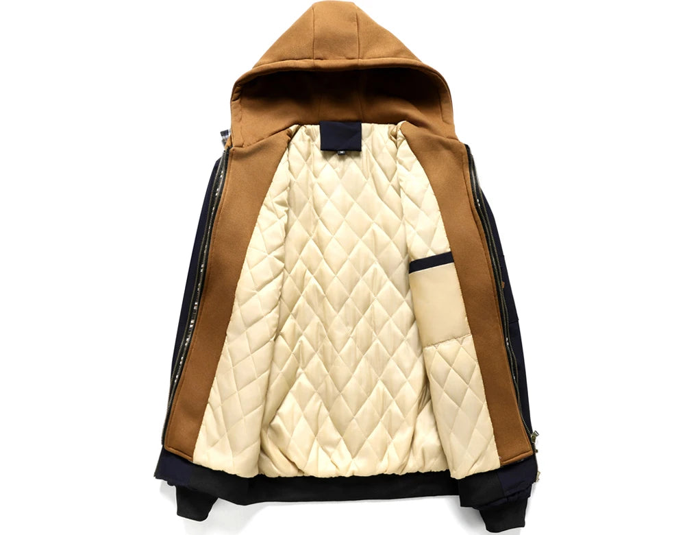 Giacca Bomber Calda Uomo Autunno Inverno Outdoor Con Cappuccio E Cerniera Termica Parka Sportiva