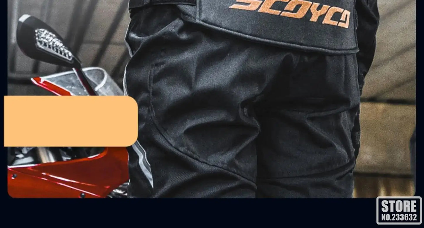 SCOYCO Moto Giacca Impermeabile Anticaduta Traspirante In Rete Con Protezioni Motocross Pantaloni Tuta Uomo