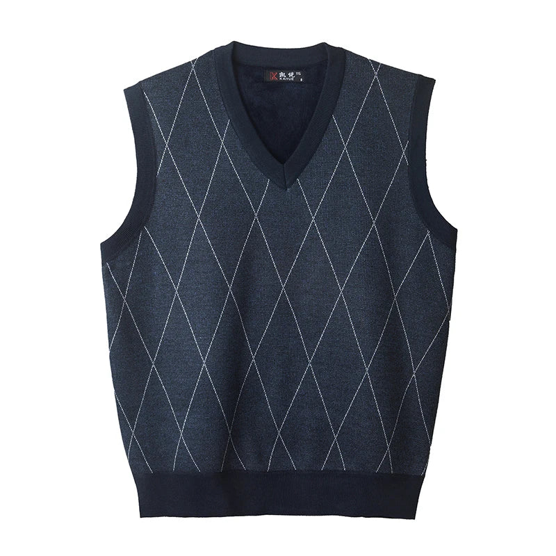 Gilet Lavorato A Maglia Da Uomo Con Scollo A V Autunno Inverno Senza Maniche E Bottoni Sul Davanti