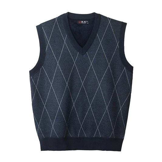 Gilet Lavorato A Maglia Da Uomo Con Scollo A V Autunno Inverno Senza Maniche E Bottoni Sul Davanti