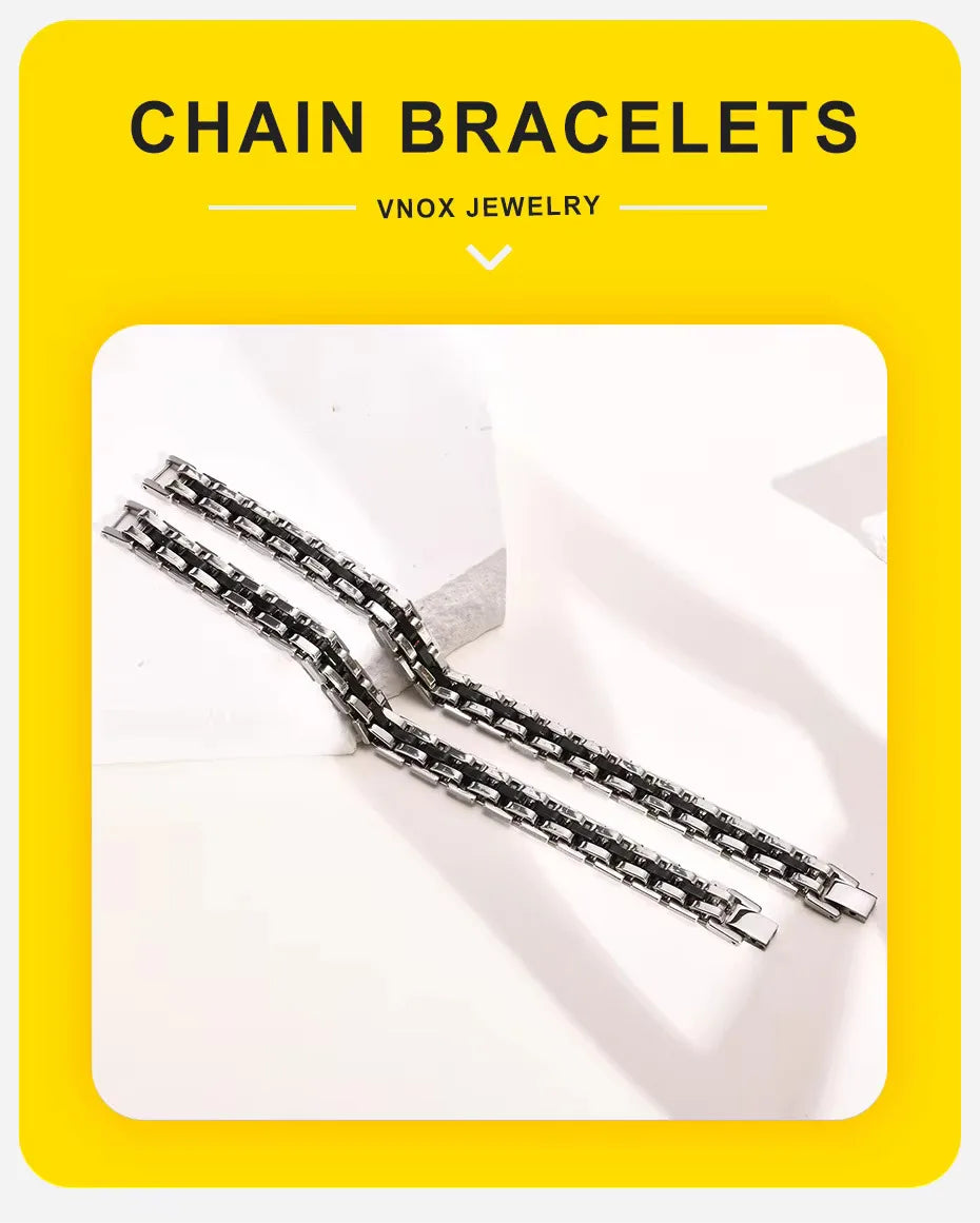 Braccialetto A Catena Con Cinturino Alla Moda In Acciaio Inossidabile Per Uomo 10 Mm Regalo Festa Del Papà