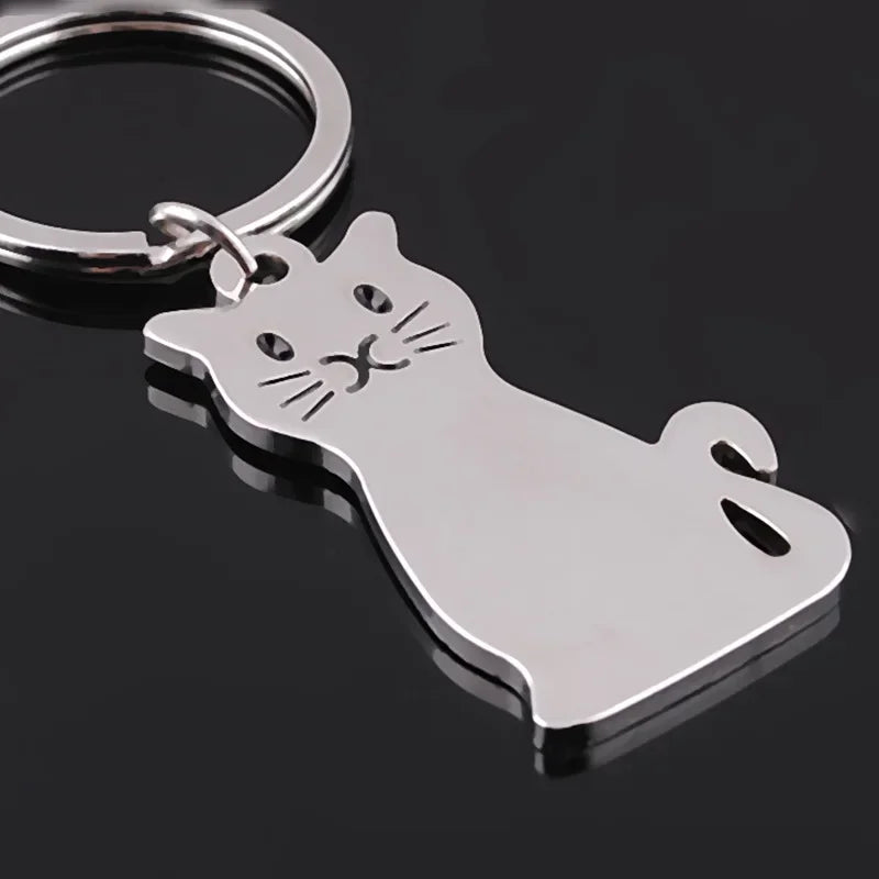 Portachiavi Per Cani E Gatti Carino Per Donna Gattini Fortunati Per Auto Uomo S056 Argento