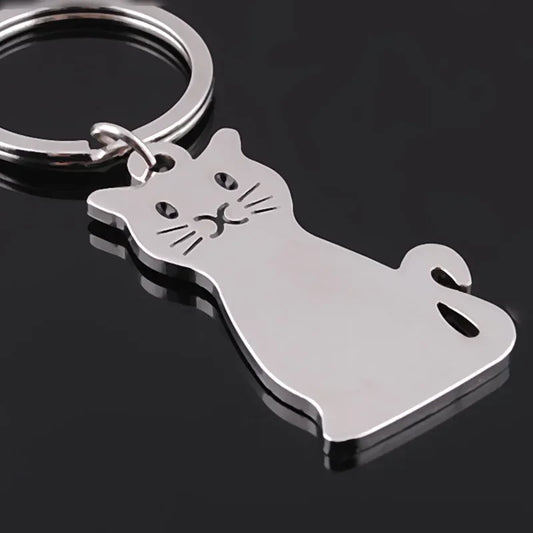 Portachiavi Per Cani E Gatti Carino Per Donna Gattini Fortunati Per Auto Uomo S056 Argento