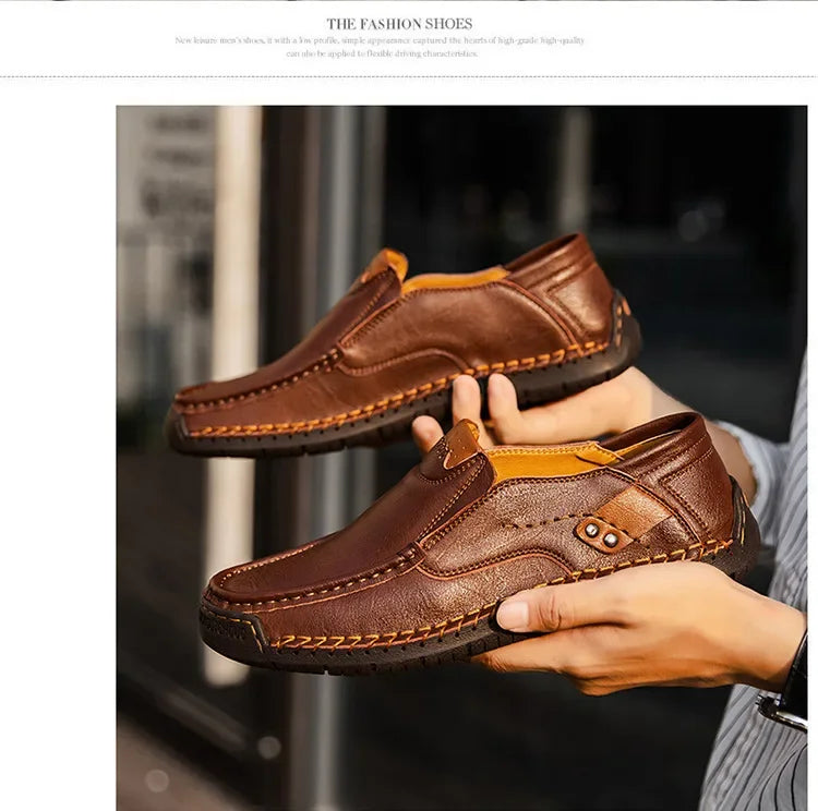 Mocassini Da Uomo Slip Traspiranti Scarpe Da Guida In Vera Pelle Fatte A Mano Eleganti Casual